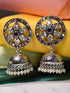 Silver Oxidised Handcrafted Contemporary Jhumka Earrings