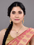 Gold Plated AD and Pearl Studded Traditional Pendant White Pearl Mala and Earrings