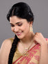 Gold Plated Multi AD and Pearl Studded Chandbali Pendant Necklace and Earrings Set
