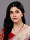 Gold Plated Black beads AD Studded Contemporary Mangalsutra Pendant and Earrings Set