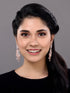 Rose Gold Plated White AD Studded Floral Chandelier Dropdown Handcrafted Earrings
