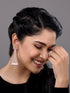 Rose Gold Plated White AD Stone studded Geometrical Jhumka Style Handcrafted Earrings