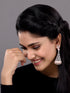 Rose Gold Plated White AD Stone studded Geometrical Jhumka Style Handcrafted Earrings