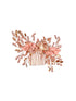 Pink Gold Toned Pearl Beaded & Embellished Bridal Comb Pin