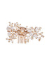 White & Gold Toned Enamelled Pearl Beaded Bridal Comb Pin