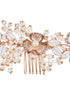 White & Gold Toned Enamelled Pearl Beaded Bridal Comb Pin