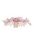 Gold Toned Pink Flower Embellished Bridal Hair Accessory