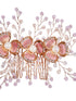 Gold Toned Pink AD Embellished Bridal Comb Pin