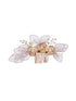 White Gold Toned Enamelled Pearl Beaded Bridal Comb Pin