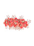 Peach Flowers Pearls & Crystal Embellished Bridal Hair Tiara