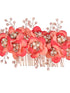 Peach Flowers Pearls & Crystal Embellished Bridal Hair Tiara