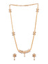 Gold Toned AD Studded Minimal Designer Necklace Jewellery Set