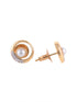 Gold plated AD and Pear studded Elegant Pendant Earrings set chain for Women & Girls