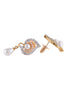 Gold plated AD and Pearl studded Unique leaf design Pendant Earrings set chain for Women & Girls