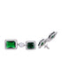 Big emerald stuuded handcrafted necklace set earrings