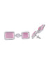 Big rose quartz stuuded handcrafted necklace set earrings