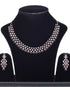 Rose Gold plated Unique Design AD studded Necklace Earrings