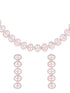 Rose Gold plated Oval shaped AD studded Necklace Earrings