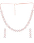 Rose Gold plated Oval shaped AD studded Necklace Earrings