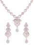 Rose Gold plated Contemporary AD studded Necklace Earrings