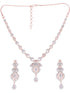 Rose Gold plated Contemporary AD studded Necklace Earrings