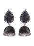 Oxidised Silver Plated Tilak Shaped Jhumka Earrings