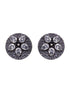 Oxidised Silver Toned White Stone Studds Earrings