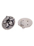 Oxidised Silver Toned White Stone Studds Earrings