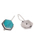 Silver Oxidised Aqua turquoise Stone Studded Earrings