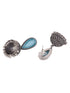 Oxidised Silver Turquoise Stone Studded Filigree Jhumka Earrings