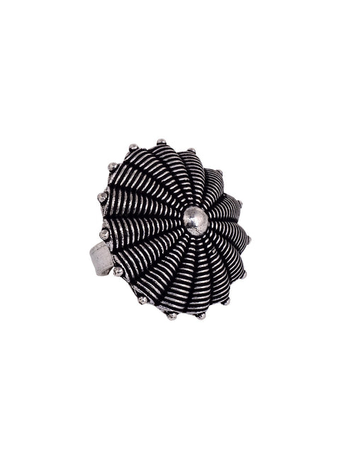 Oxidised Silver Plated Finger Ring