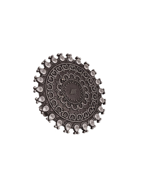 Oxidised Silver Plated filigree Finger Ring