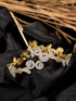Set Of 2 Dua Toned Gold Plated Whitee AD Studded Handcrafted Leafy Design Bangles