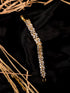 Rose Gold Plated Leaf Design White AD studded Designer Tennis Bracelet For Her