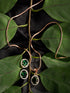 Rose Gold Plated Emarald Green AD Solitaire pendant Locket Set Earrings and Chain
