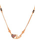 Gold Toned Heart Shaped Stone Studded & Beaded Mangalsutra
