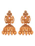Gold Plated stone studded Peacock Temple Jewellery Set Jhumki Earrings