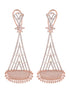 Rose Gold Plated White AD Stone studded Geometrical Jhumka Style Handcrafted Earrings