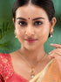 Gold Toned Pearl Studded Minimal Locket Jewellery Set