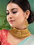 GoldPlated White AD Embellished Temple Radhe Krishna Choker Jewellery Set