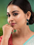 SilverPlated Green Square Drop Earrings