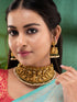 GoldPlated AD Embellished Enchanting Krishna Temple Choker Jewellery Set