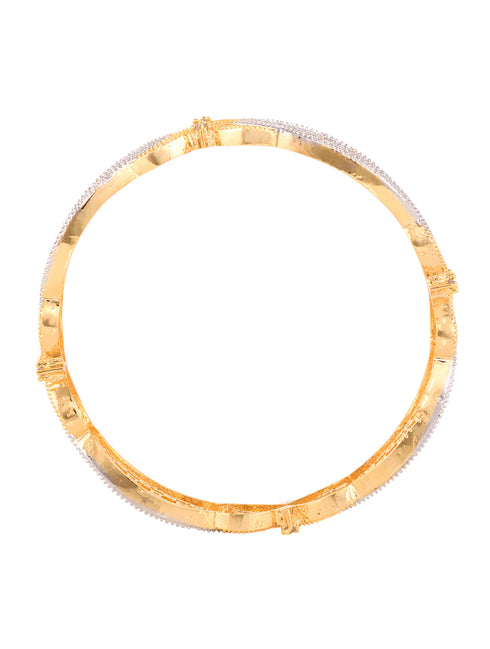 Set of 2 Dual Gold Plated Modern Blend Hand Crafted Bangles Set