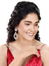 Rose Gold Plated Blue AD studded Drop Earrings