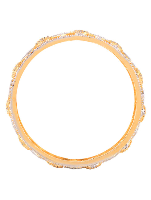 A Pair of 2 Gold Toned Intricate design Bangle Bracelet