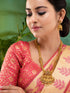 Saraf RS Gold Plated ADStudded Temple Lakshmi Long Haram Jewellery set