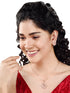 Rose Gold plated AD studded Floral design Pendant Earrings set chain