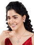 White Rhodium AD studded Floral design Pendant Earrings set chain
