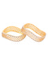 Set Of 2 Gold Plated AD Studded Cut -Out Hand Crafted Bracelet Bangles