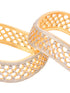 Set Of 2 Gold Plated AD Studded Cut -Out Hand Crafted Bracelet Bangles